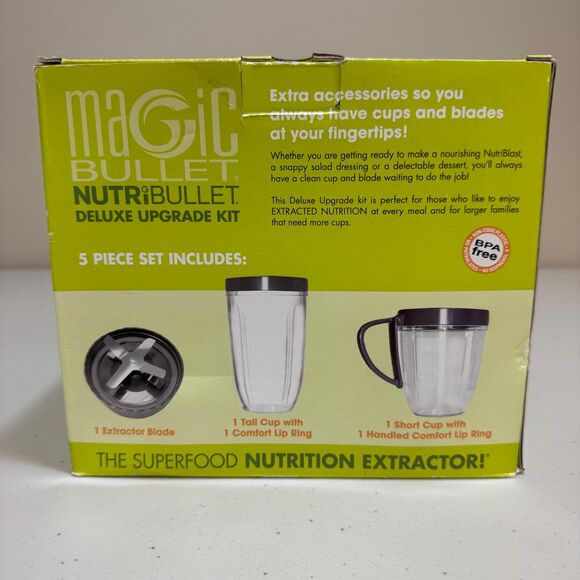 NWT Magic Bullet Nutribullet Deluxe Upgrade Kit 5 Pc Set Mixer Blender Smoothie - Picture 2 of 9